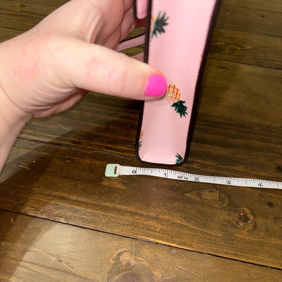 Kate Spade Staci North South Flap Phone Crossbody in Pineapple Pink Saffiano PVC - Picture 9 of 9